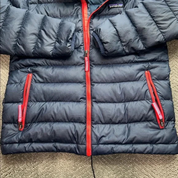 Patagonia Kids Down Sweater Size Large Small 7/8 Navy Blue Insulated Coat Jacket - Picture 3 of 7